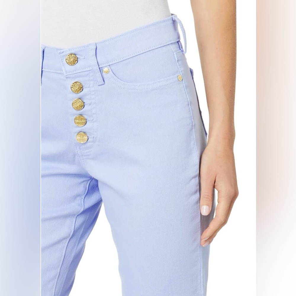 Lilly Pulitzer South Ocean High-Rise Straight Leg Jeans Purple Phlox 12 EUC